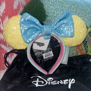 Loungefly Minnie Mouse Pastel Sequin Headband Ears with Dustbag